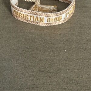 Dior Cream and Gold Embroidered Bracelet